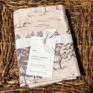 Pottery Barn Rustic Forest Pillowcases Set of 2 King BNWT